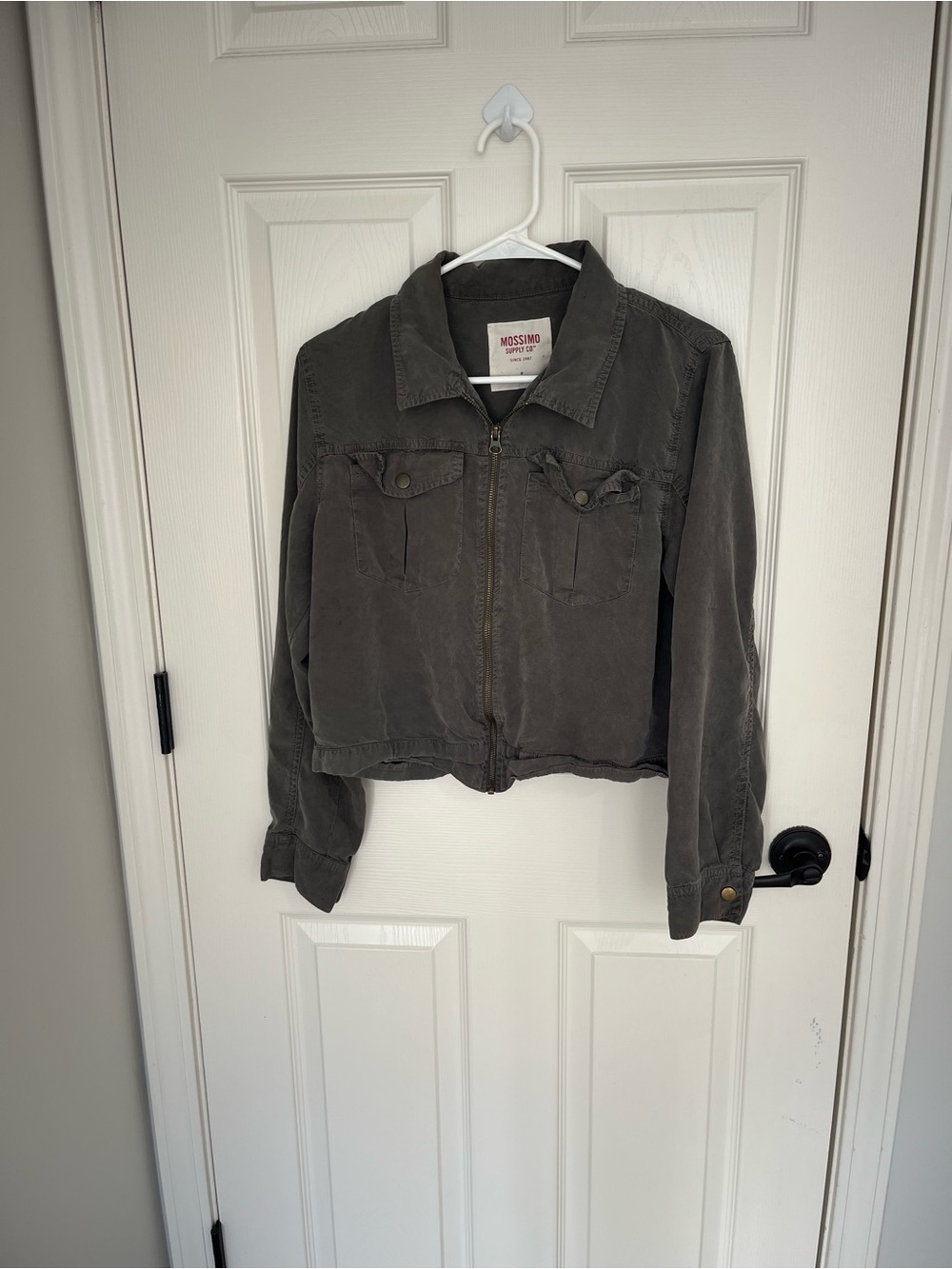 Mossimo Supply Co. Olive Green Zip-Up Utility Jacket